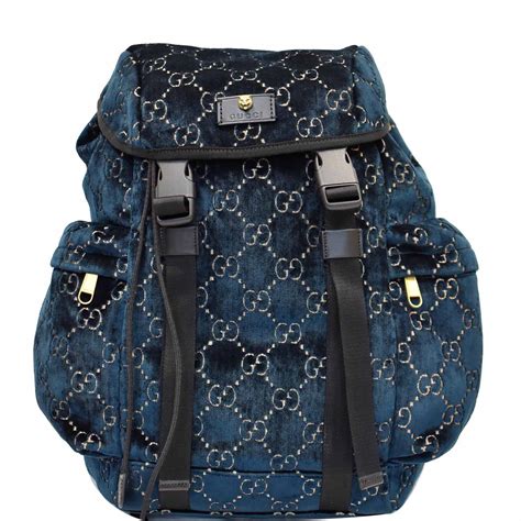 gucci velvet backpack blue|gg purse.